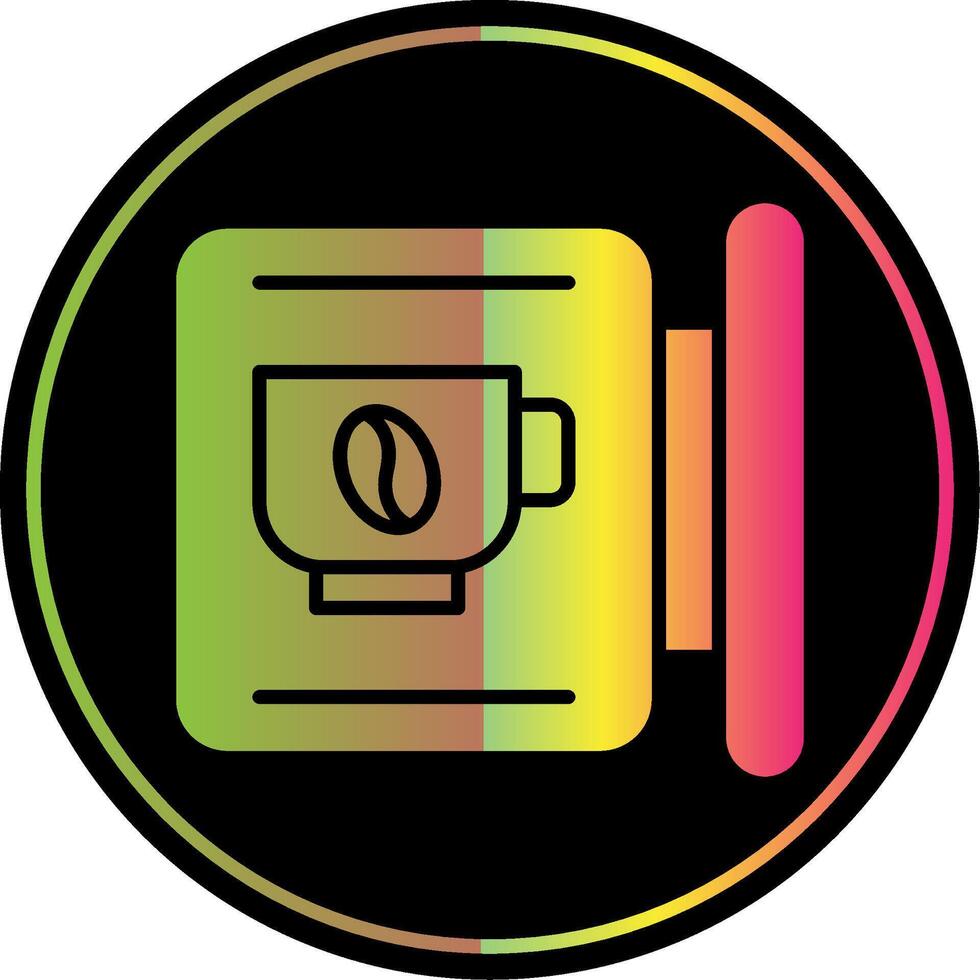 Cafe Signage Glyph Due Color Icon Design vector