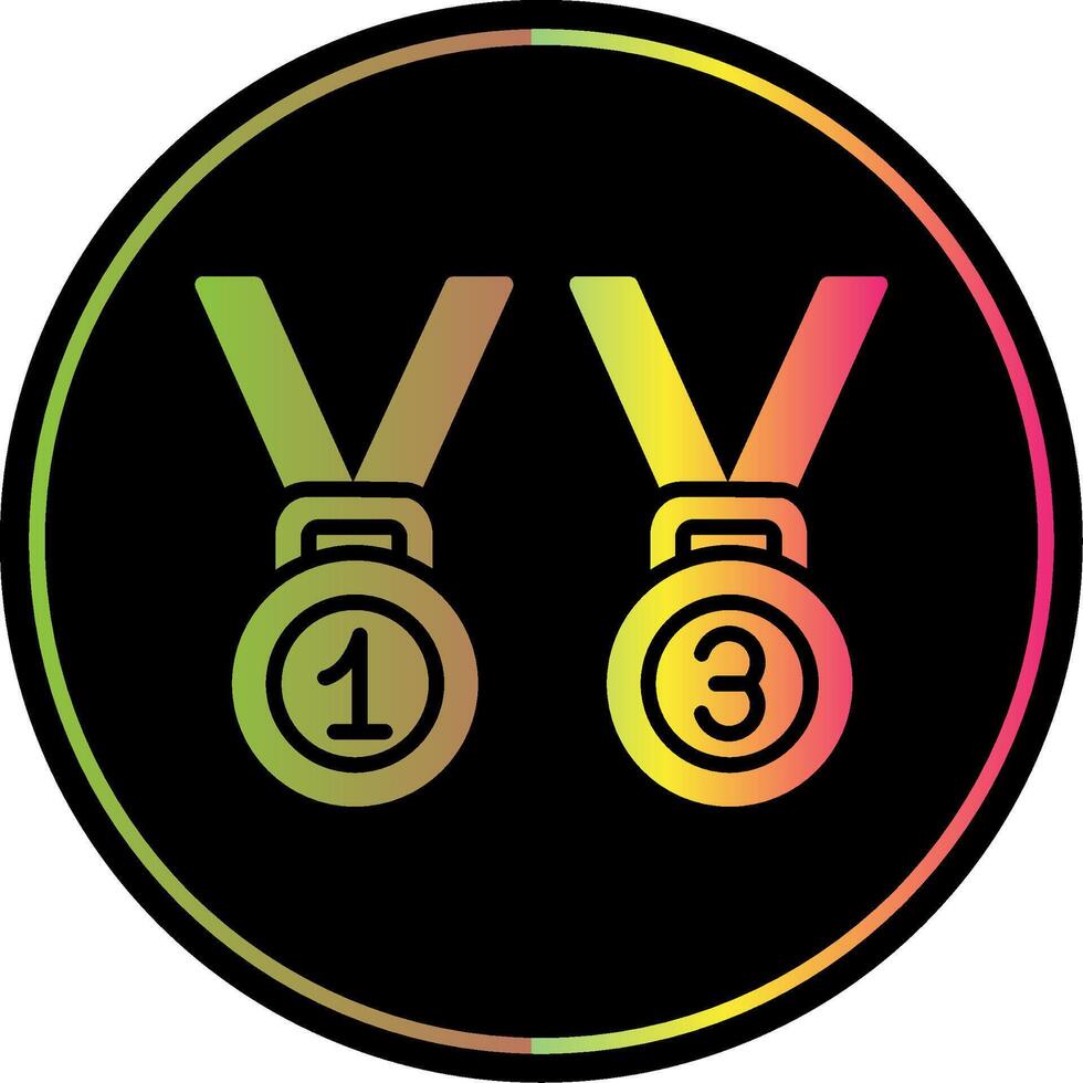 medallas glifo debido color icono diseño vector