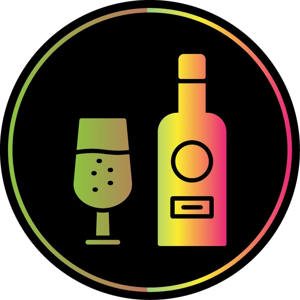 Wine Bottle Glyph Due Color Icon Design vector