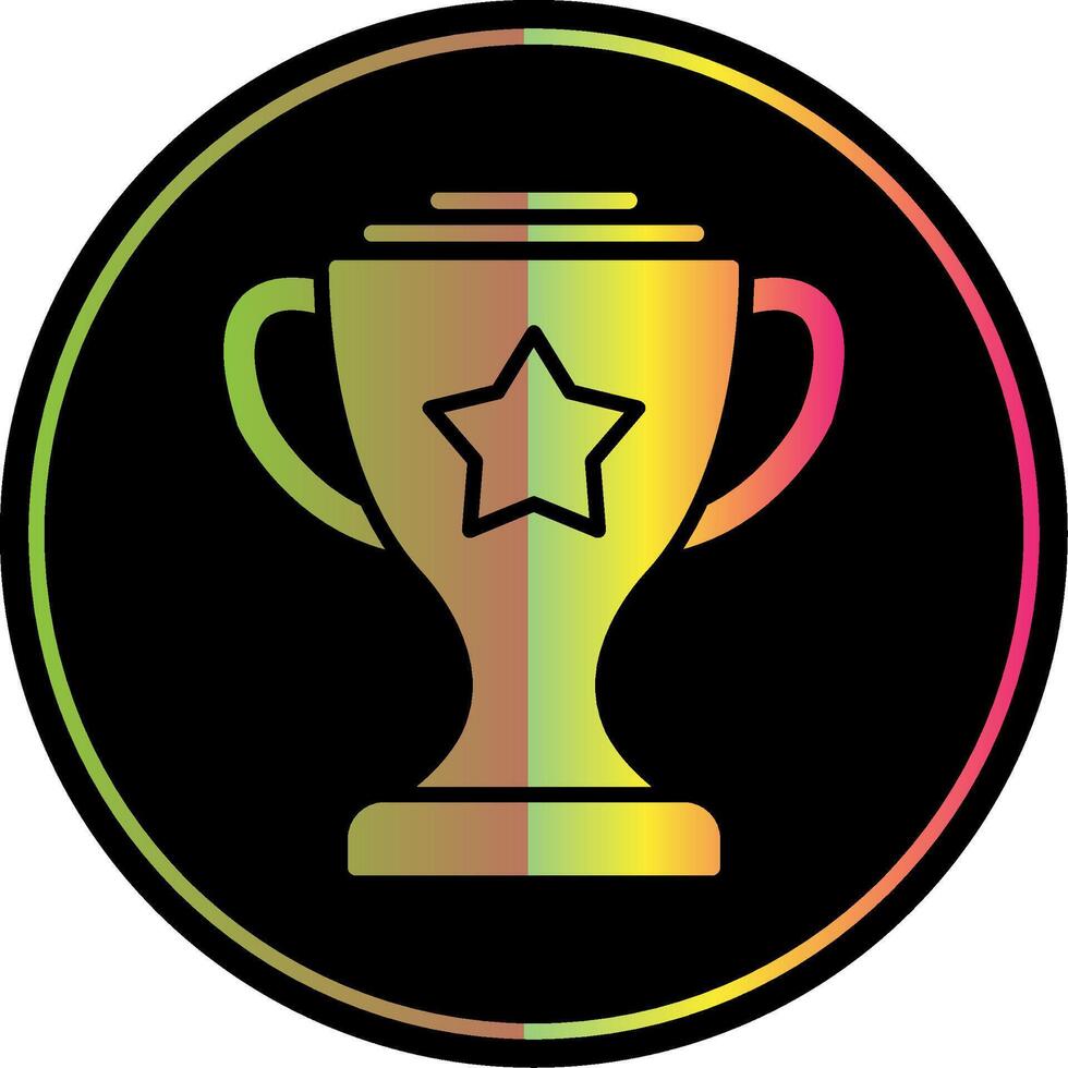 Trophy Glyph Due Color Icon Design vector