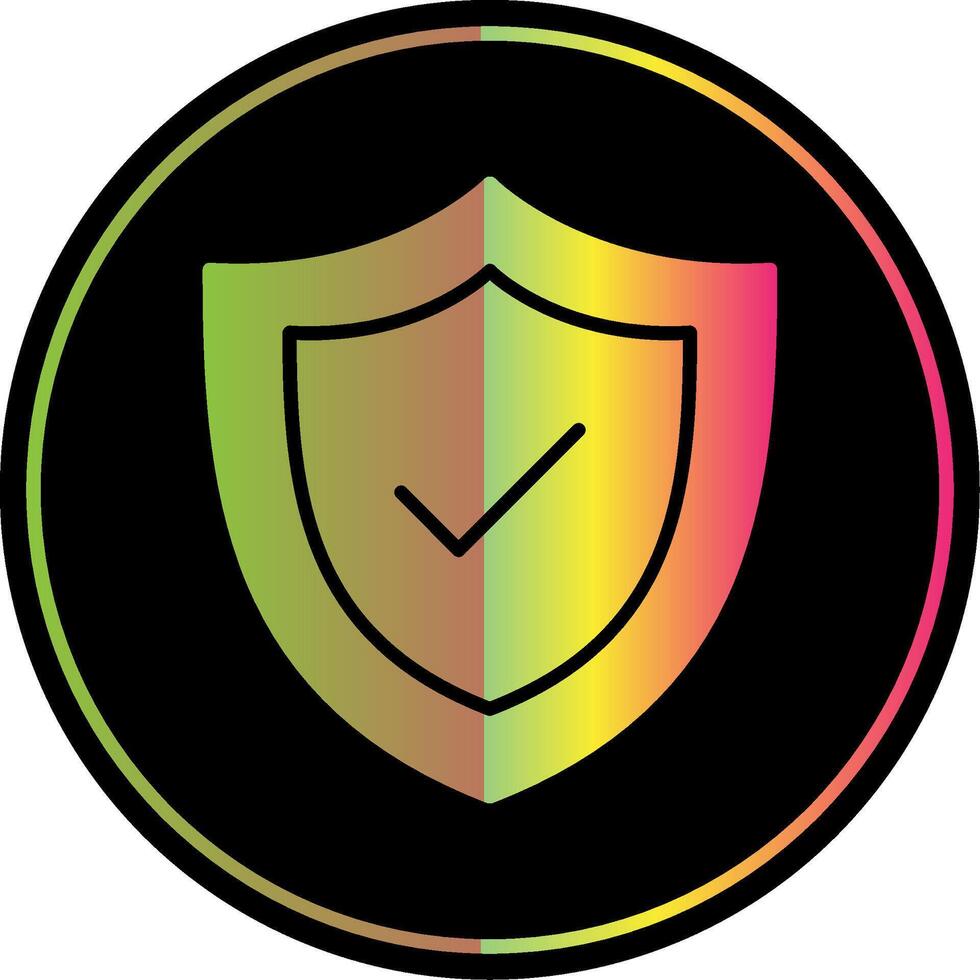 Shield Glyph Due Color Icon Design vector