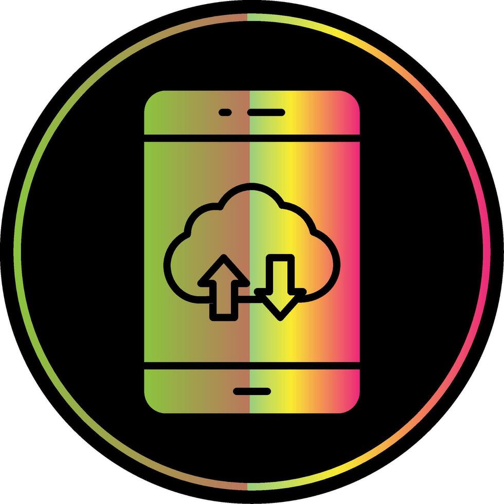 Smartphone Glyph Due Color Icon Design vector