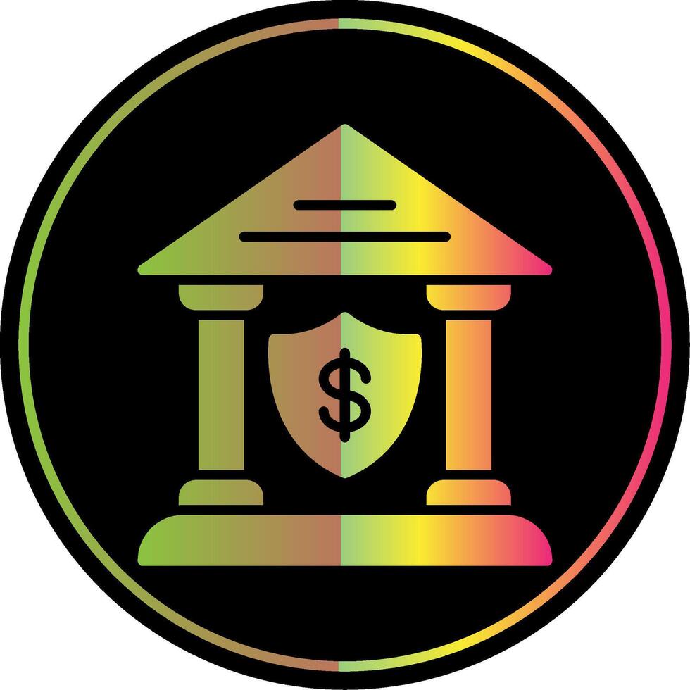 Bank Glyph Due Color Icon Design vector