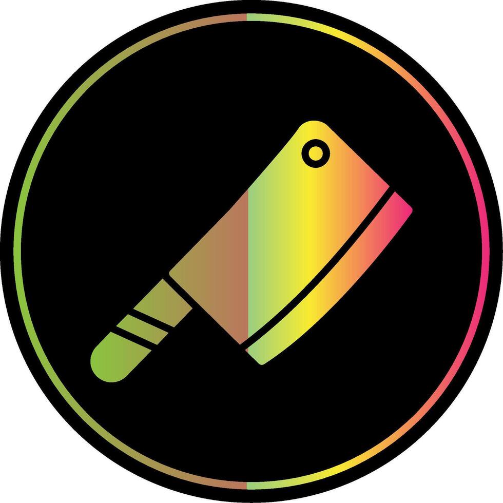 Butcher Knife Glyph Due Color Icon Design vector