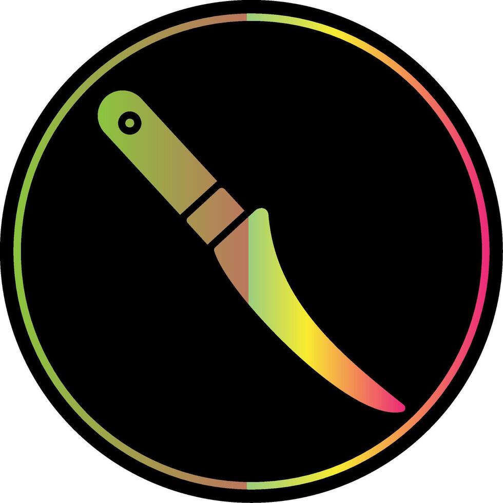 deshuesado cuchillo glifo debido color icono diseño vector