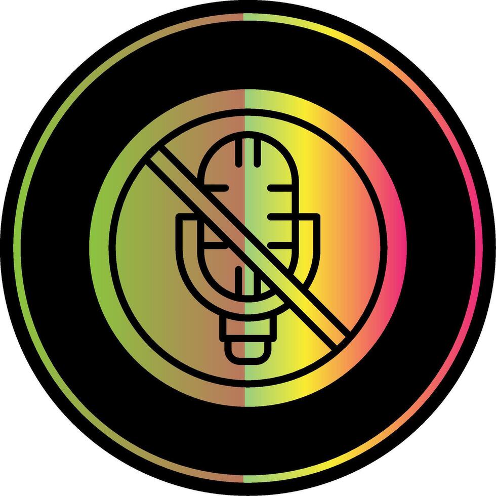 No Microphone Glyph Due Color Icon Design vector