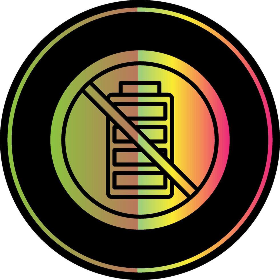 Empty Battery Glyph Due Color Icon Design vector
