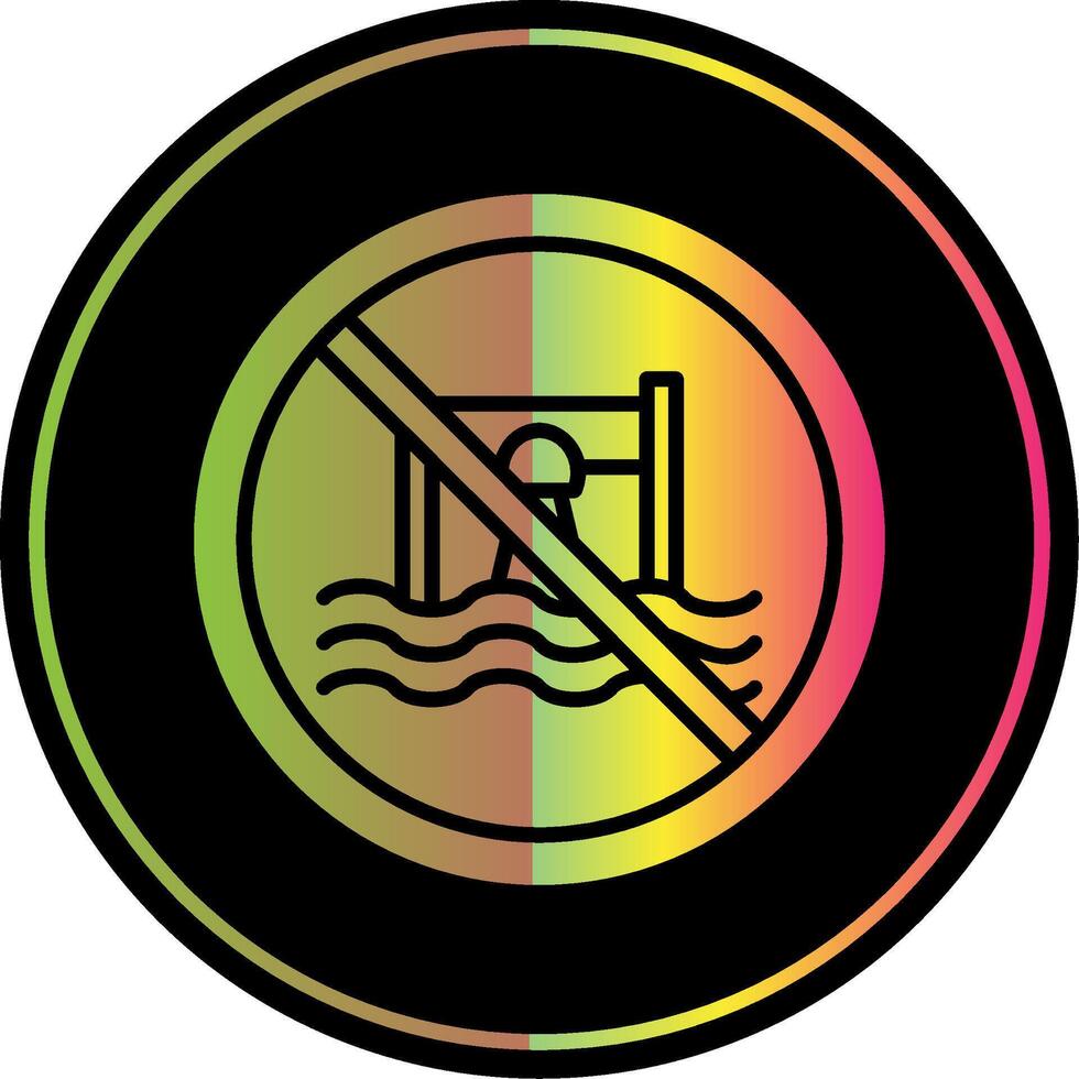 Prohibited Sign Glyph Due Color Icon Design vector
