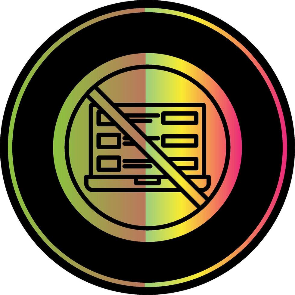 Prohibited Sign Glyph Due Color Icon Design vector