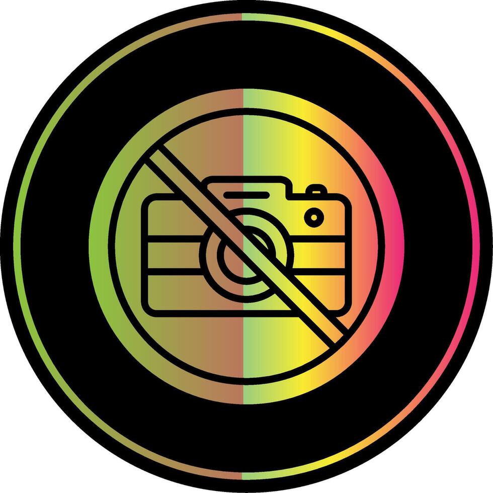 No Camera Glyph Due Color Icon Design vector