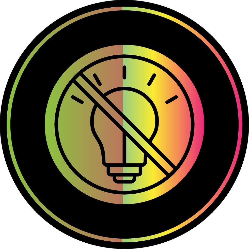 No Lights Glyph Due Color Icon Design vector