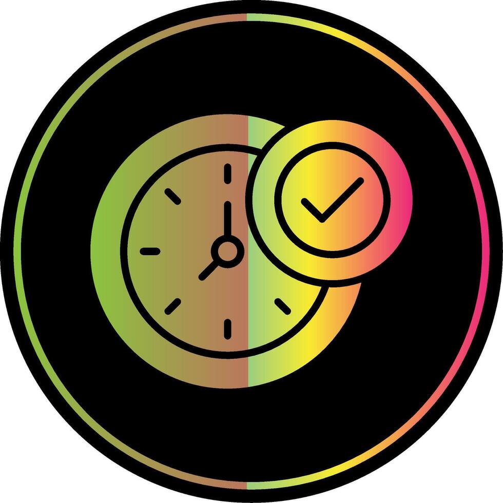 reloj glifo debido color icono diseño vector