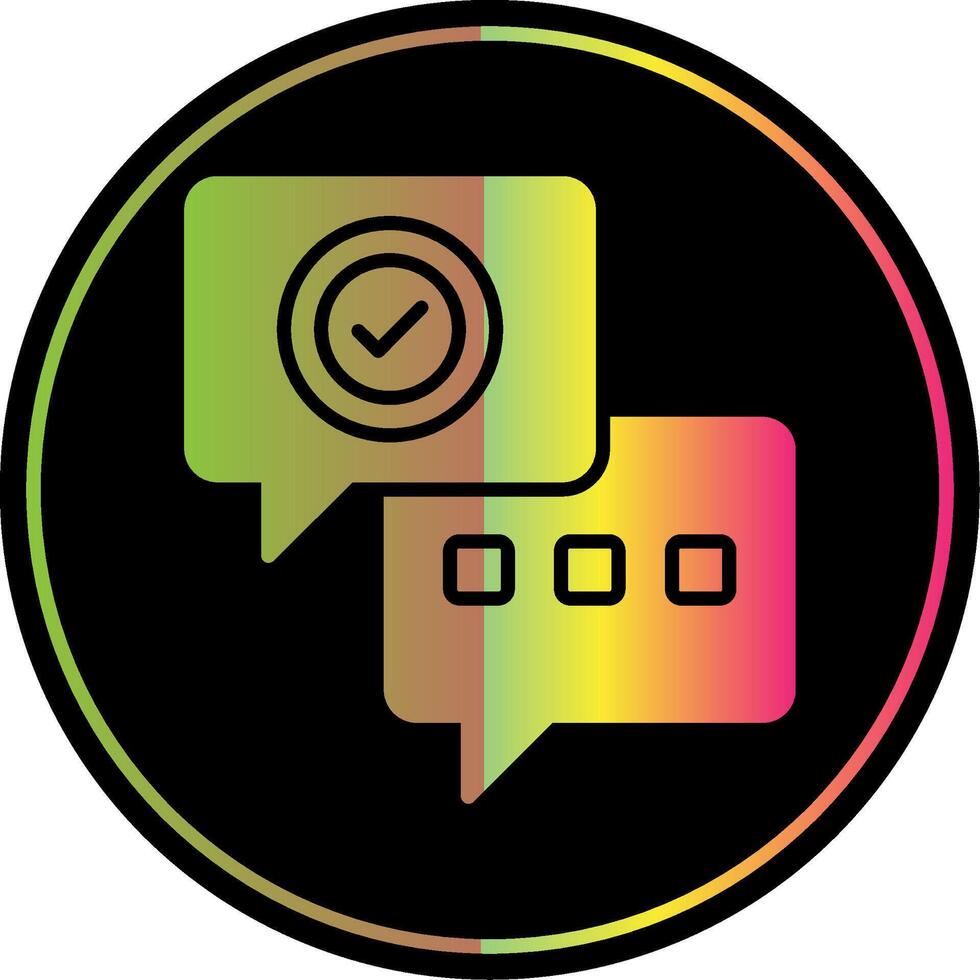 Conversation Glyph Due Color Icon Design vector