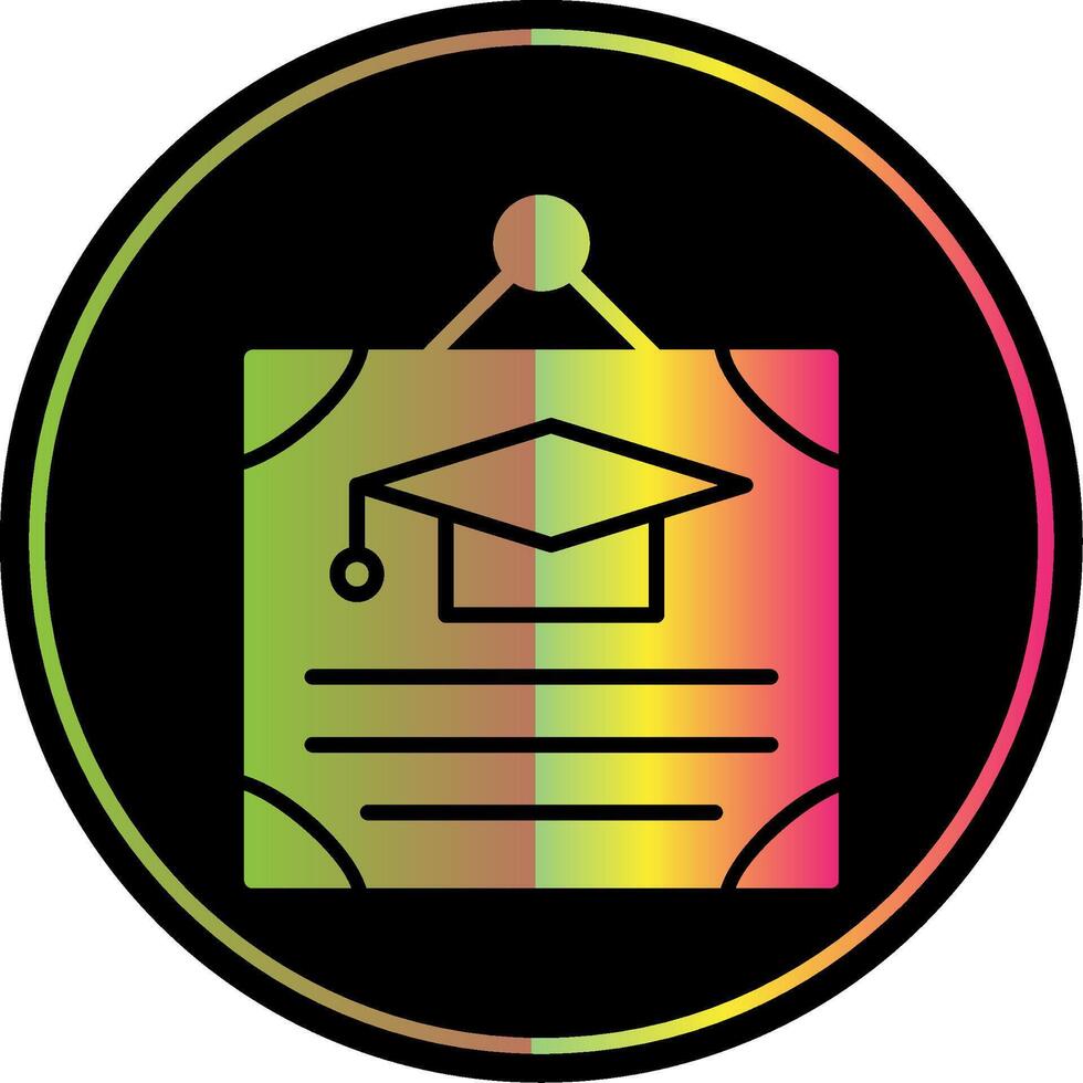 Certificate Glyph Due Color Icon Design vector