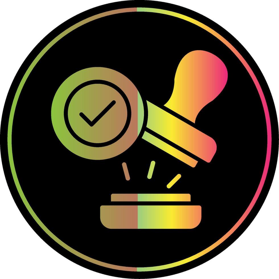 Stamp Glyph Due Color Icon Design vector