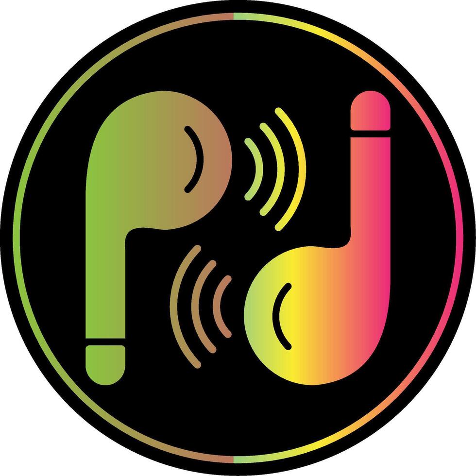 Earbuds Glyph Due Color Icon Design vector