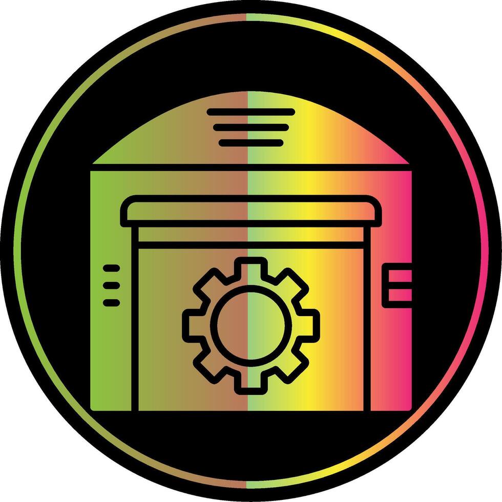 Warehouse Glyph Due Color Icon Design vector