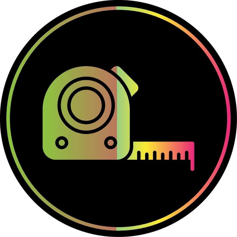 Tape Measure Glyph Due Color Icon Design vector