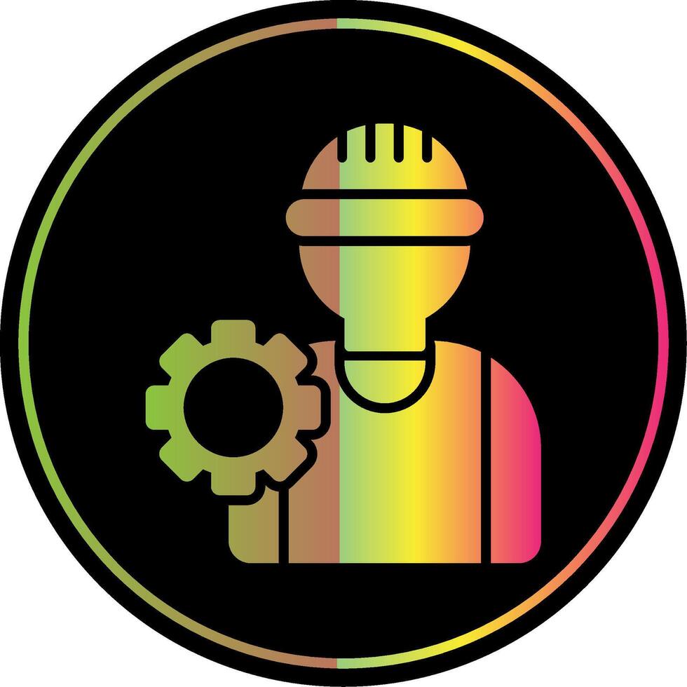 Worker Glyph Due Color Icon Design vector
