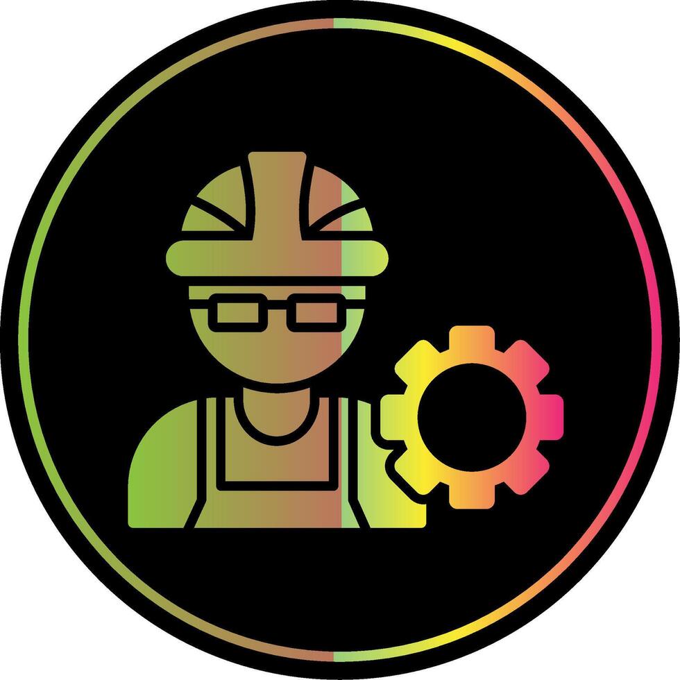 Engineer Glyph Due Color Icon Design vector