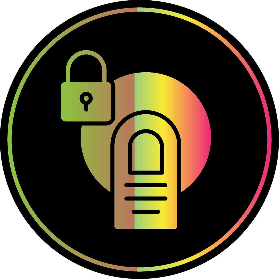 Touch Lock Glyph Due Color Icon Design vector
