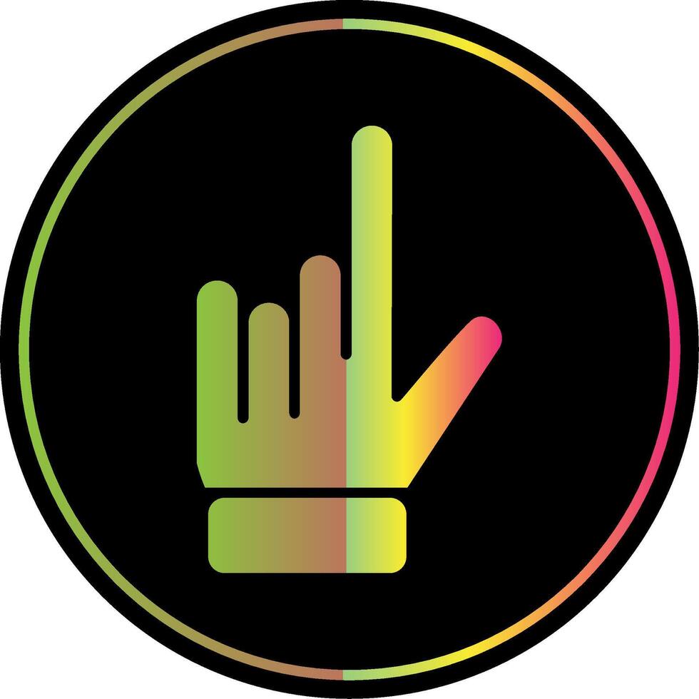 Pointing Hand Glyph Due Color Icon Design vector