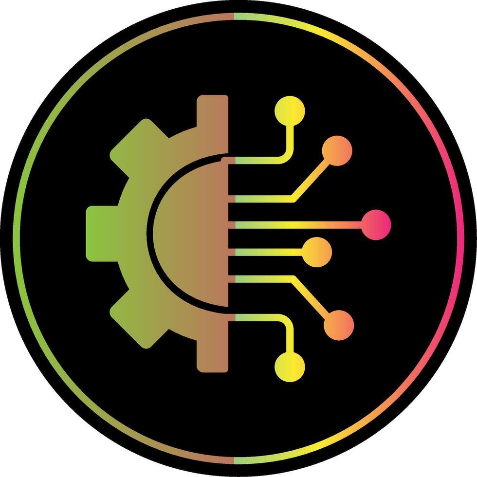Technology Glyph Due Color Icon Design vector