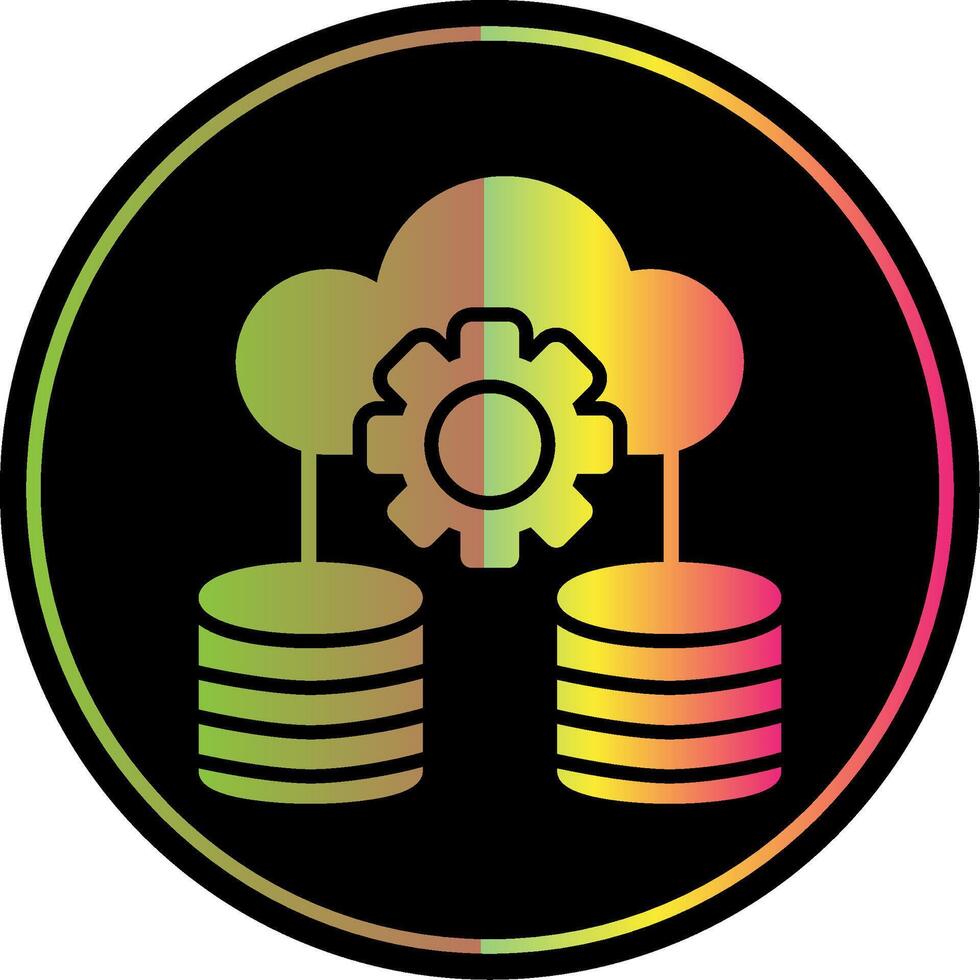 Data Storage Glyph Due Color Icon Design vector