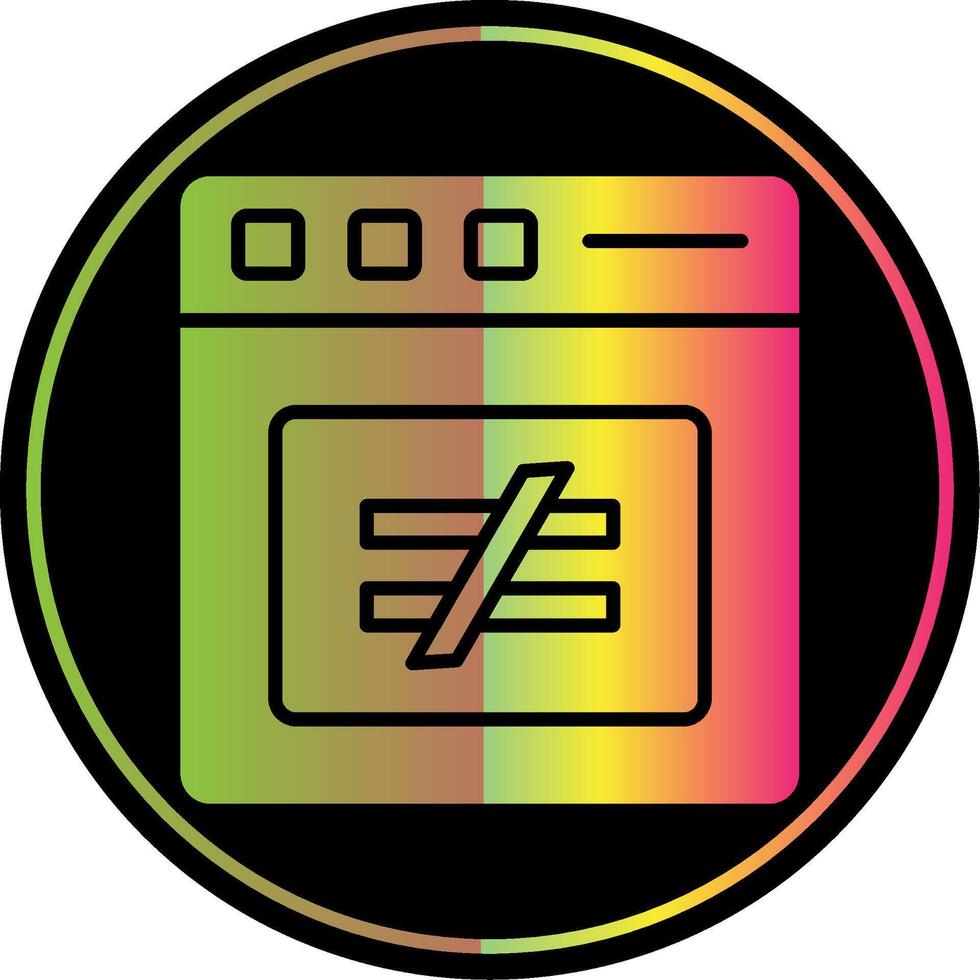 No Equal To Glyph Due Color Icon Design vector