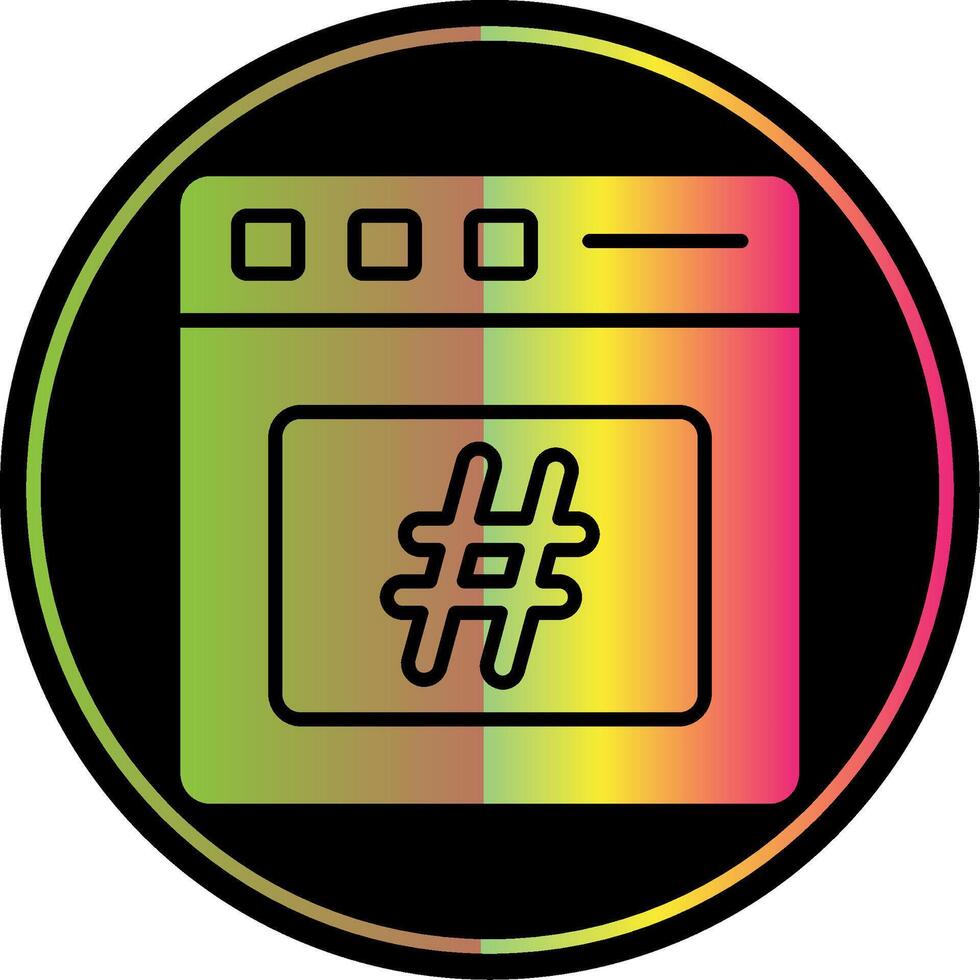 Hashtag Glyph Due Color Icon Design vector