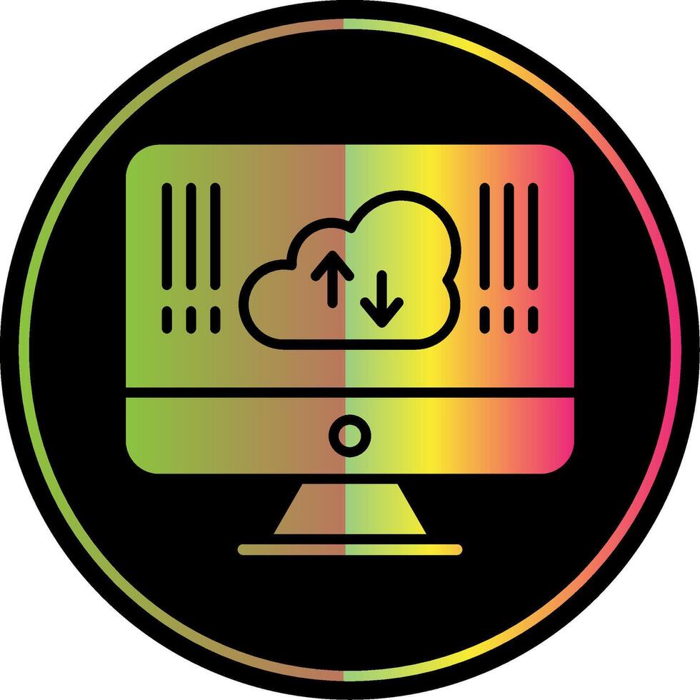 Computing Glyph Due Color Icon Design vector
