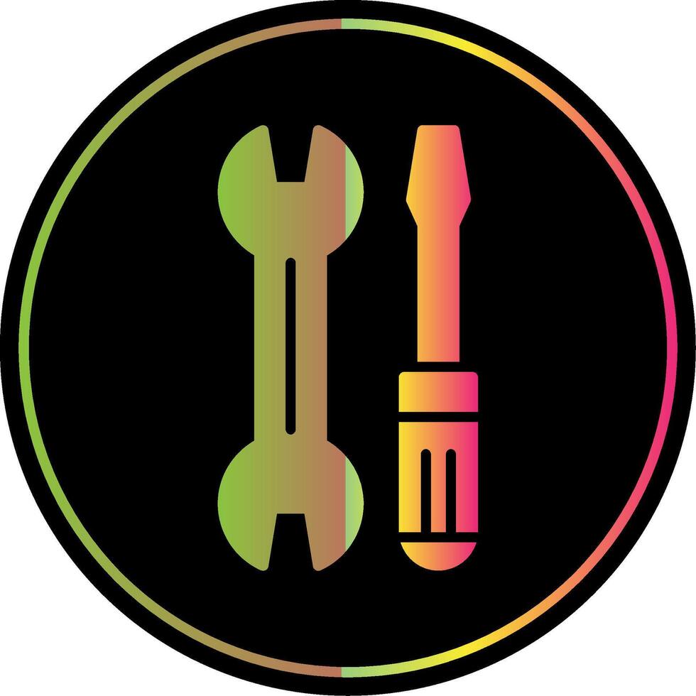 Wrench and Screw Driver Glyph Due Color Icon Design vector