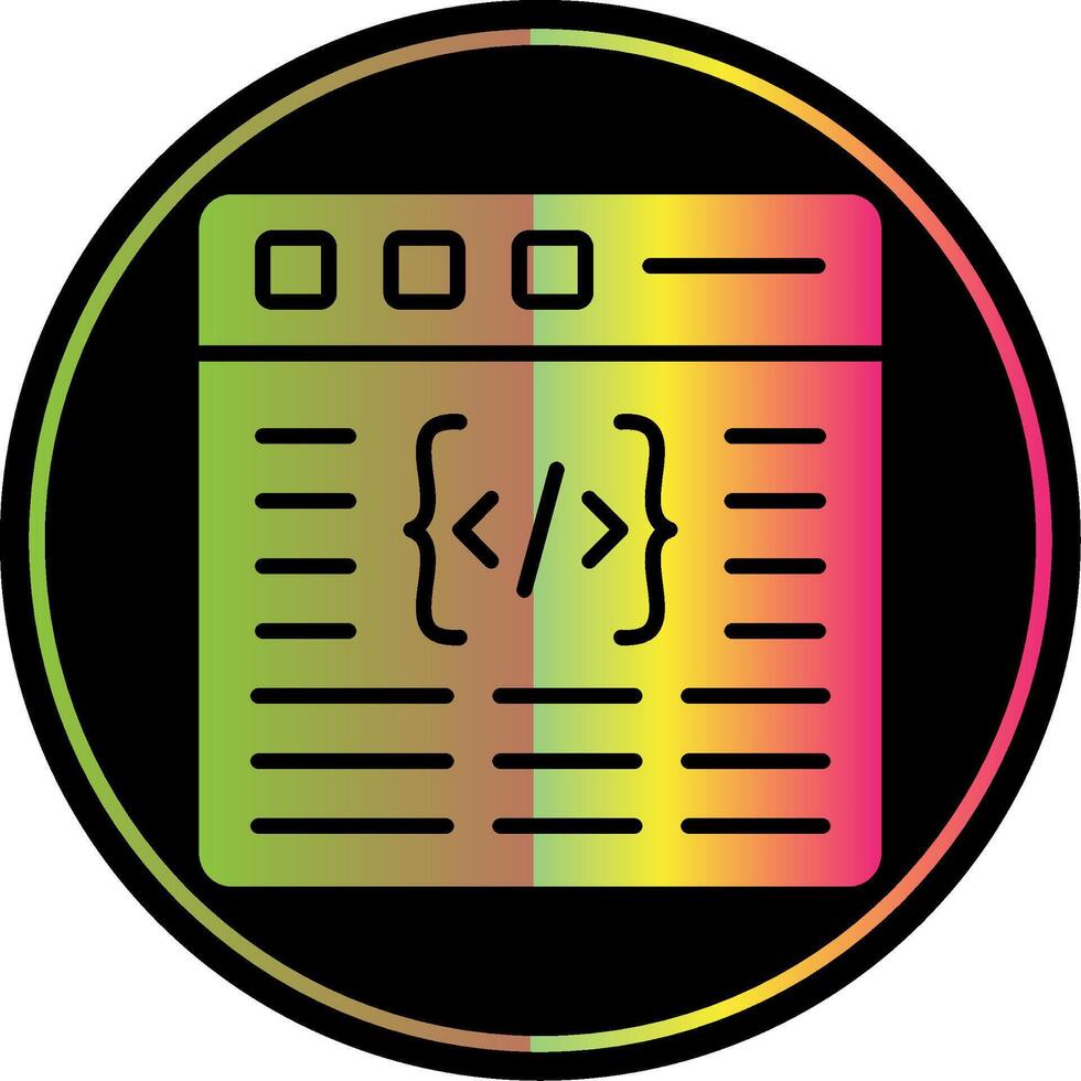 Coding Glyph Due Color Icon Design vector