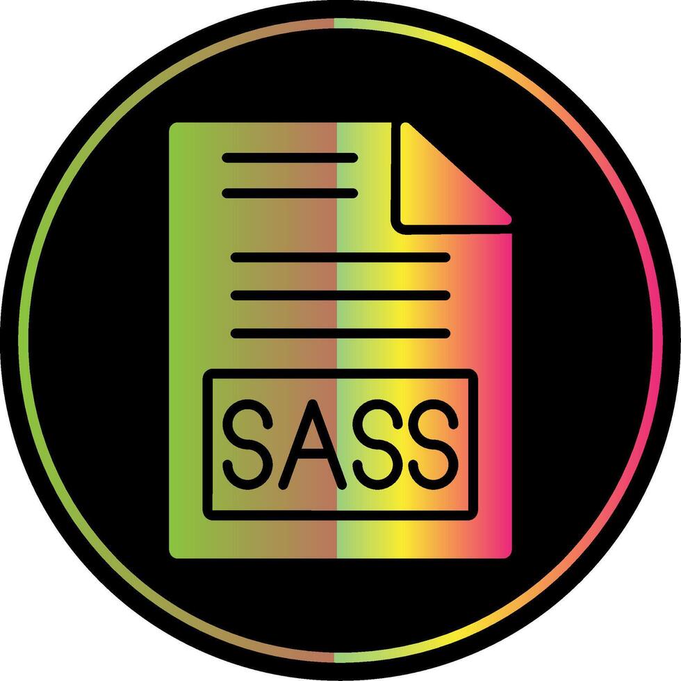 Sass Glyph Due Color Icon Design vector