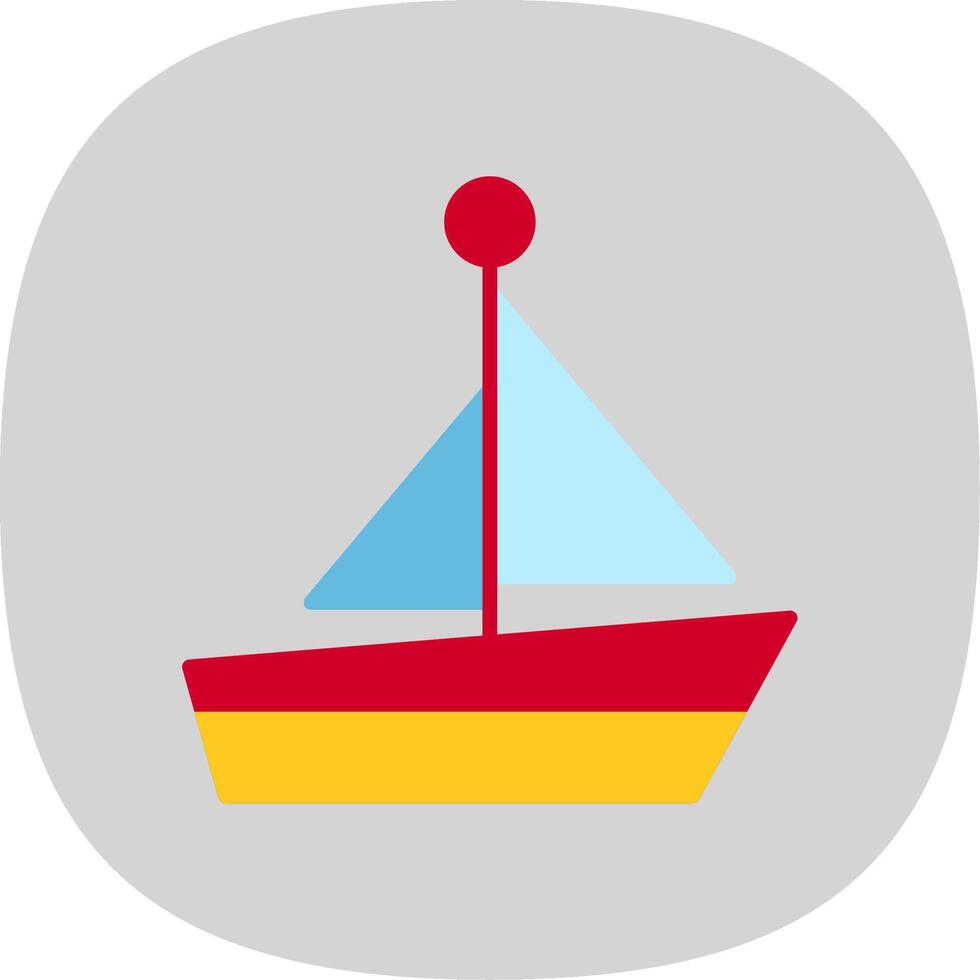 Boat Flat Curve Icon Design vector