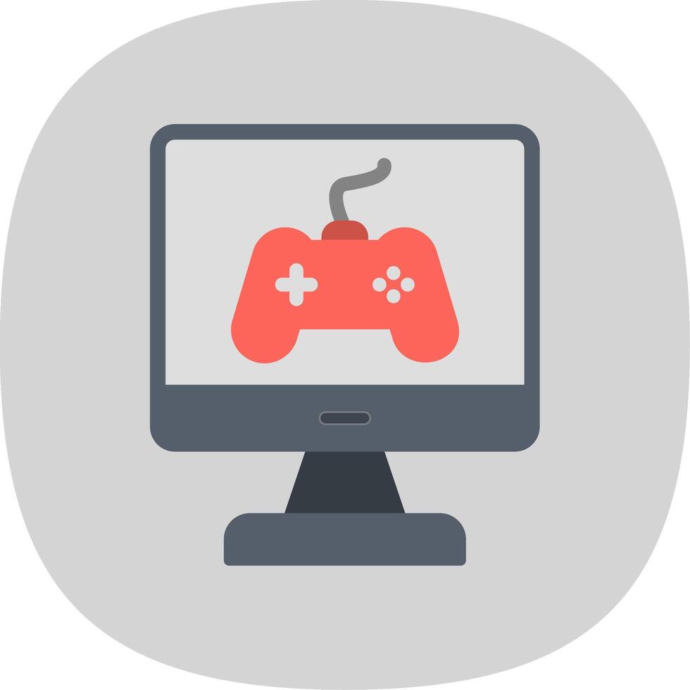 Game Flat Curve Icon Design vector