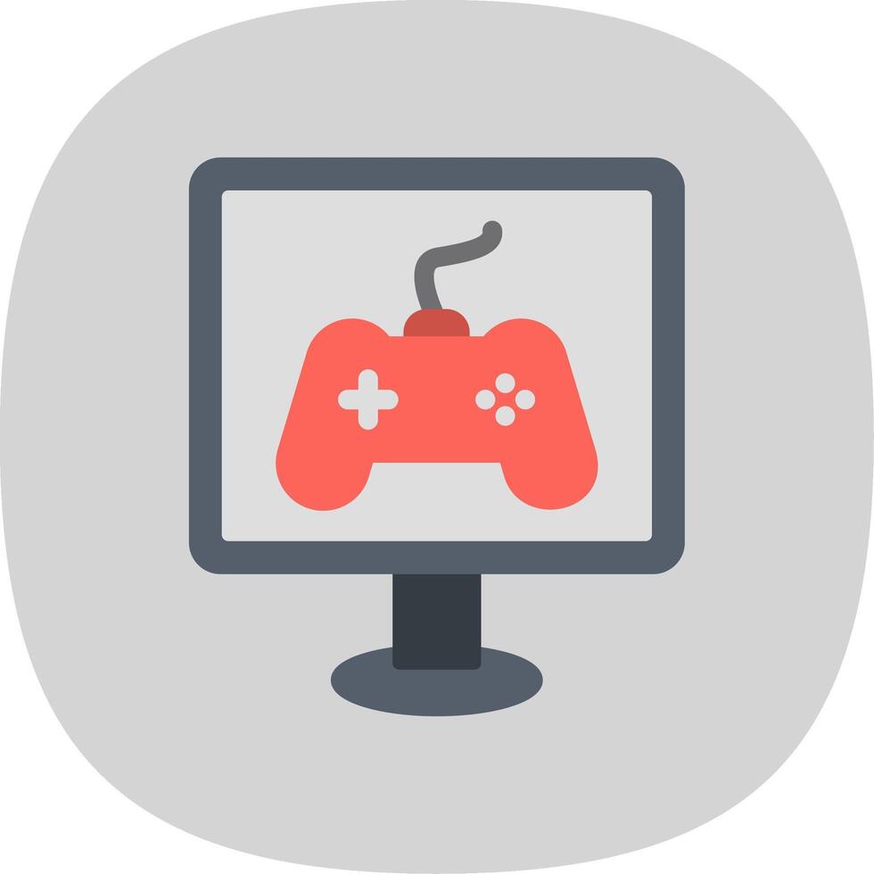 Gaming Flat Curve Icon Design vector