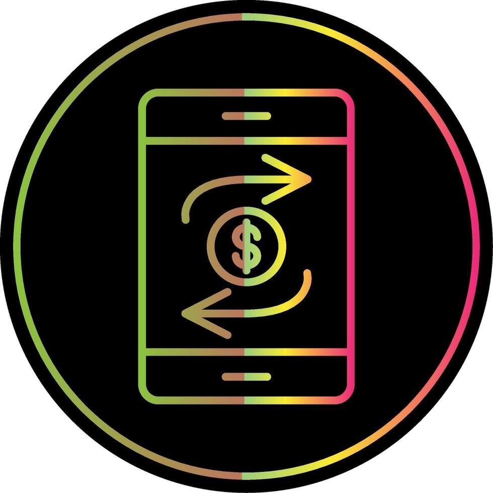 Mobile Transaction Line Gradient Due Color Icon Design vector