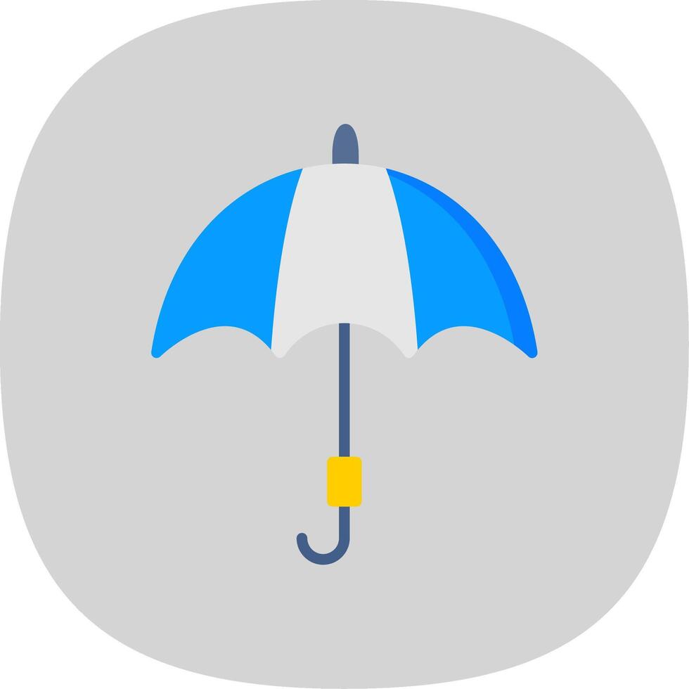 Umbrella Flat Curve Icon Design vector