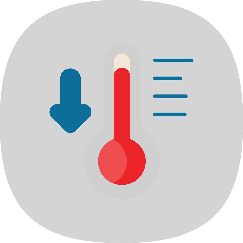 Thermometer Flat Curve Icon Design vector