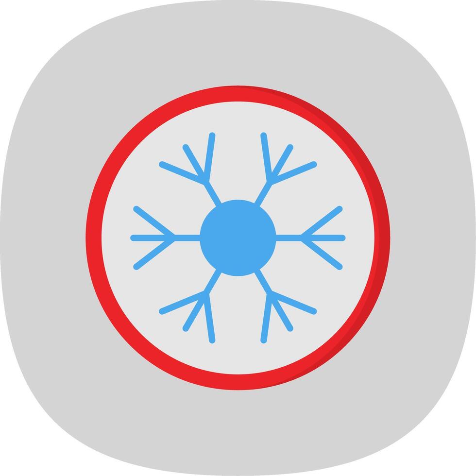 Snowflake Flat Curve Icon Design vector