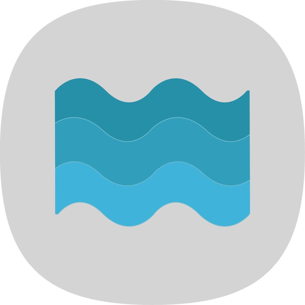 Waves Flat Curve Icon Design vector