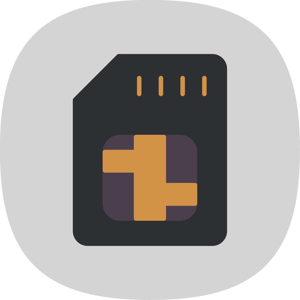 Sd Card Flat Curve Icon Design vector