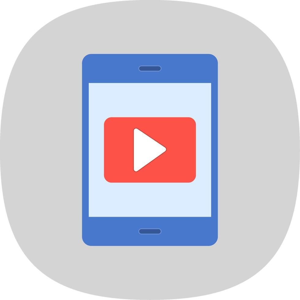 Mobile Flat Curve Icon Design vector