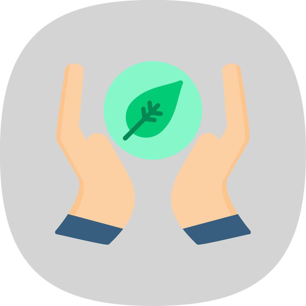 Go Green Flat Curve Icon Design vector