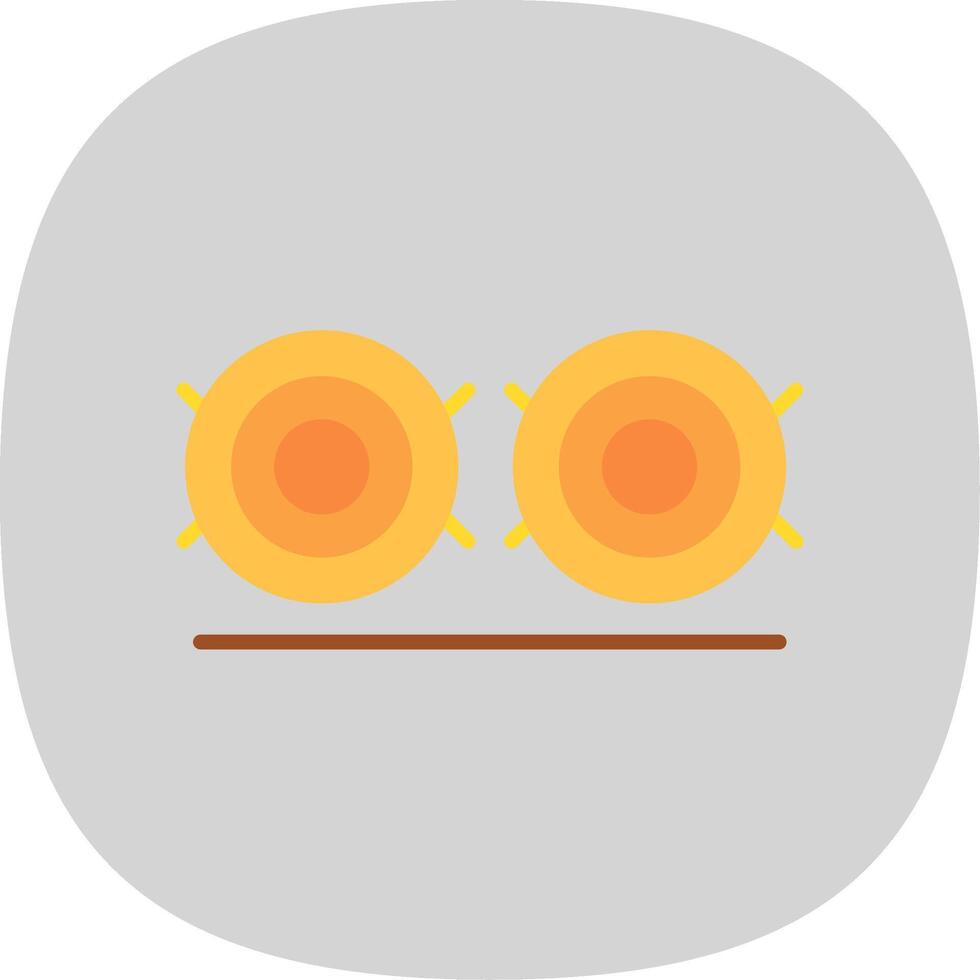 Hay Bale Flat Curve Icon Design vector
