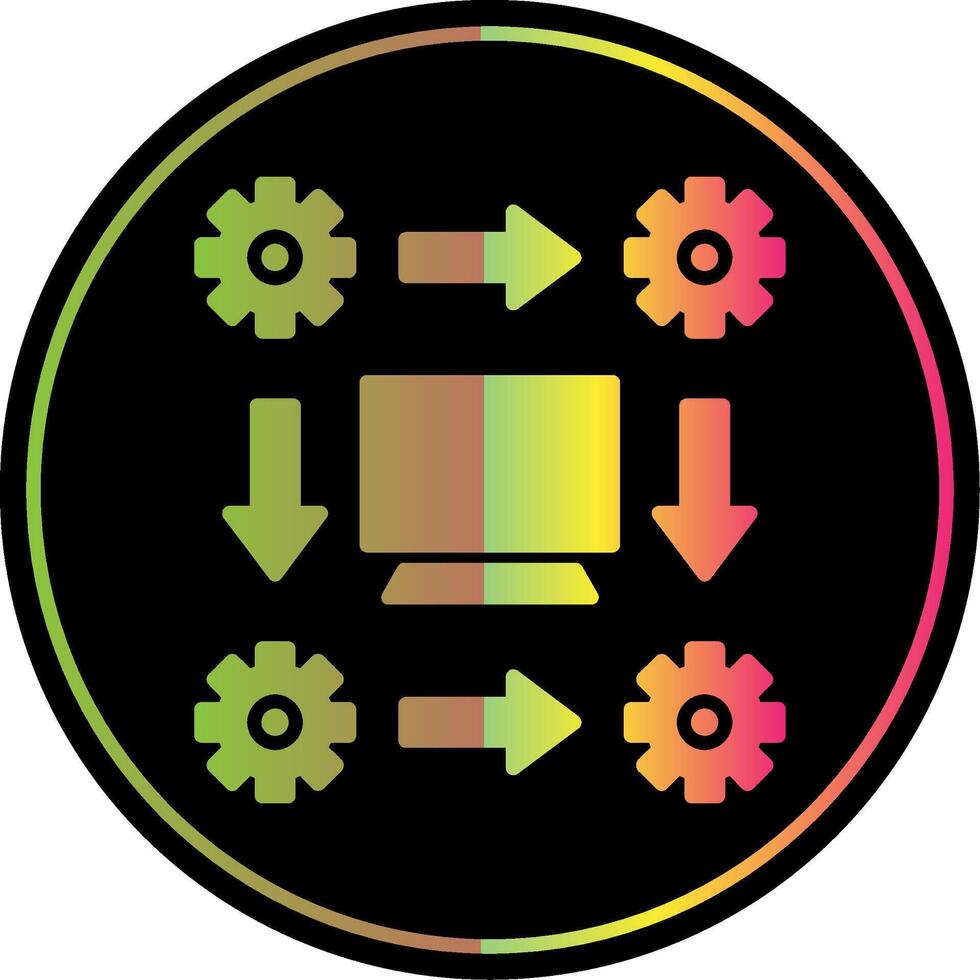 Workflow Glyph Due Color Icon Design vector