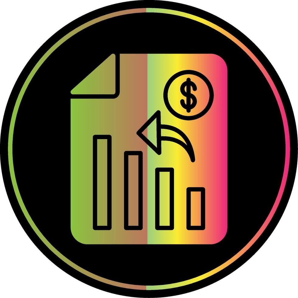 Analytics Glyph Due Color Icon Design vector