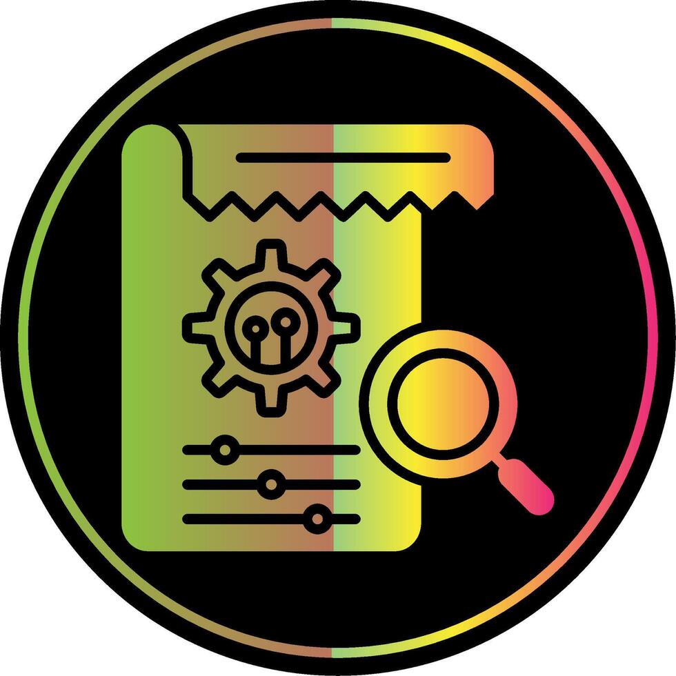 Research Glyph Due Color Icon Design vector