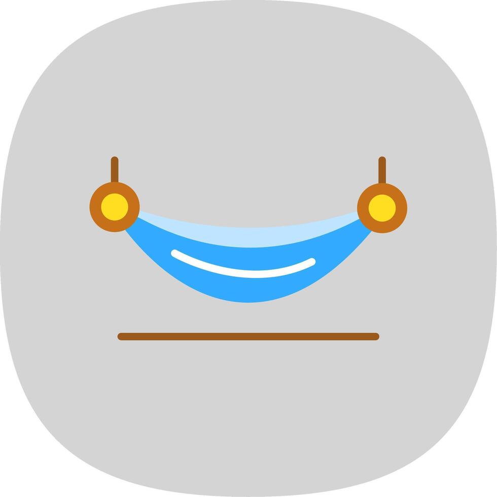 Hammock Flat Curve Icon Design vector